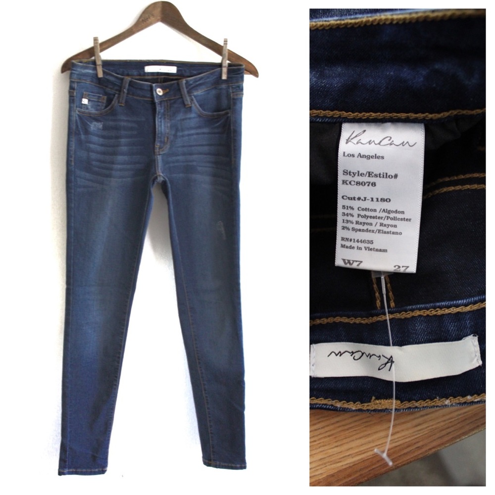 KanCan Dark Wash High Rise Skinny Jeans 7 27 Preowned